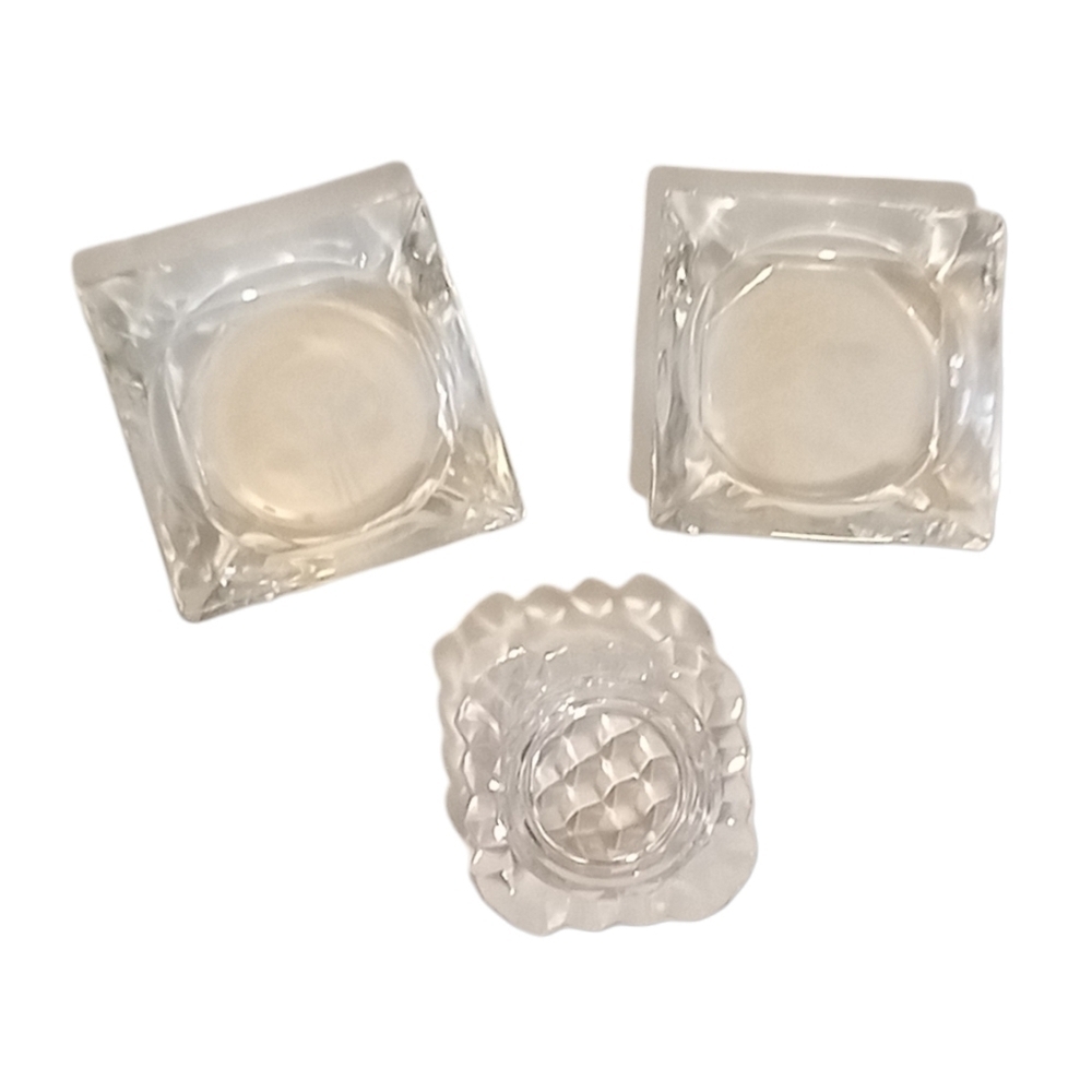 Vintage 3 Crystal Ashtrays